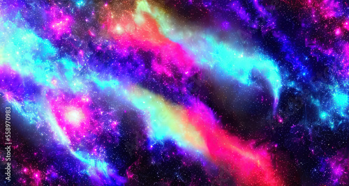 glitter neon color galaxy background