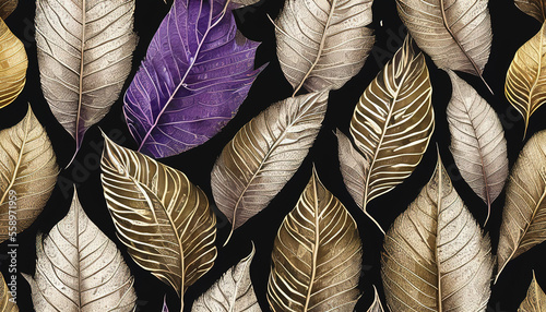 Texture background of a variety of luxurious tropical leaves for wall paper  decoration  design