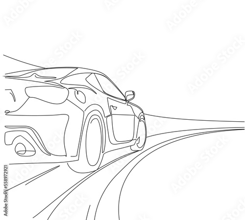 line vector car sketch 4