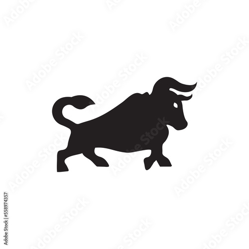Bull animal vector logo design . icon logo silhouette logo 