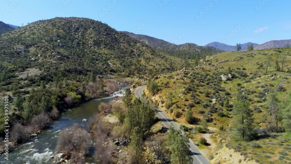 Beautiful nature at the Sequoia National Forest in California - aerial view Beautiful nature at the Sequoia National Forest in California - aerial view