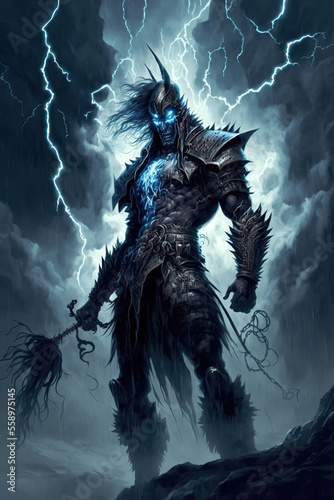 dark fantasy warrior, magic, sci-fi, dark fantasy, character, art illustration © vvalentine