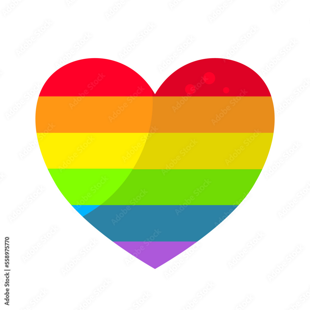 heart with a six-color rainbow, Symbol lgbtq+. lgbt, love, pride month - vector icon heart with a six-color rainbow, Symbol lgbtq+. lgbt, love, pride month - vector icon