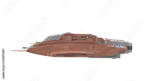 Fototapeta Naklejka Na Ścianę i Meble -  alien spaceship is passing by on side view