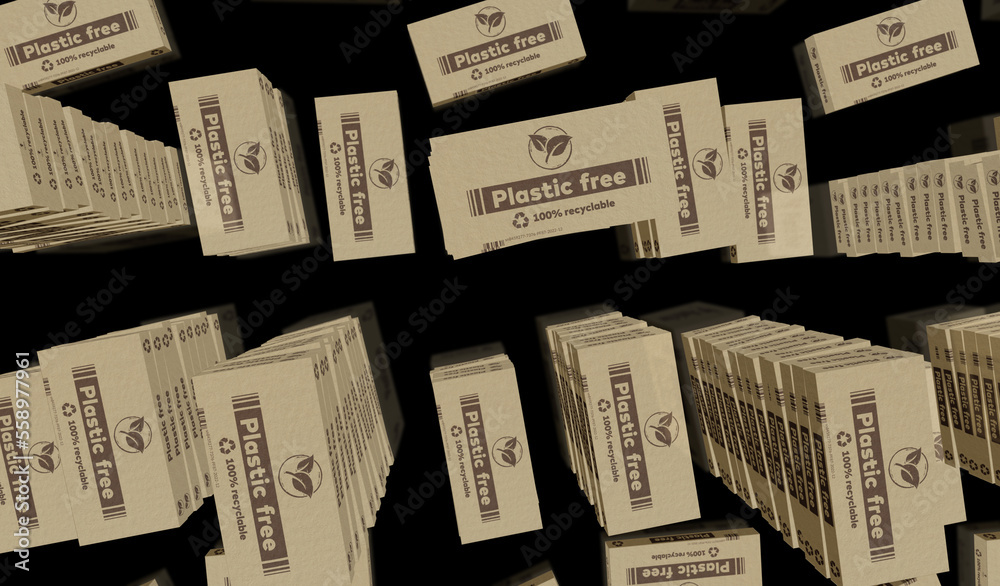 Naklejka premium Plastic free and eco friendly pack 3d illustration
