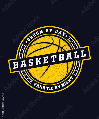 Basketball t-shirt design, Quote Groom by day basketball fanatic by night.