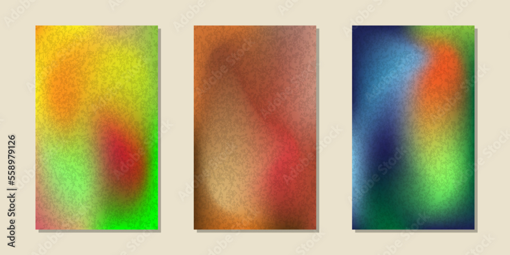 Naklejka premium Set of retro posters. Retro gradient. Multicolored background. Vector illustration