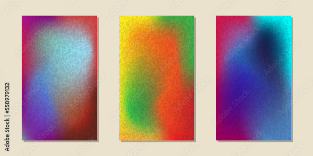 Set of retro posters. Retro gradient. Multicolored background. Vector illustration