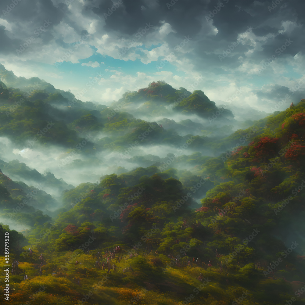 AI generated image of hillside AI generated image of hillside