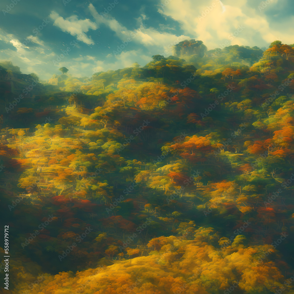 AI generated image of hillside AI generated image of hillside