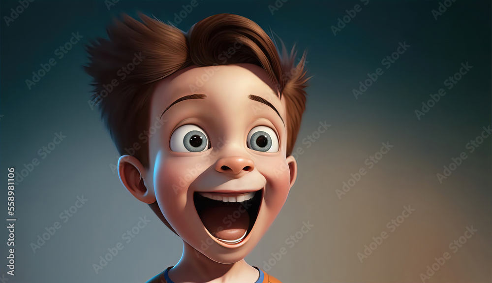 very excited happy and surprised child boy with copyspace area very excited happy and surprised child boy with copyspace area