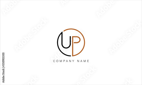 UP, PU Abstract Letters Logo Monogram