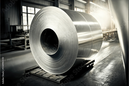Bild auf Leinwand Rolls of metal sheet