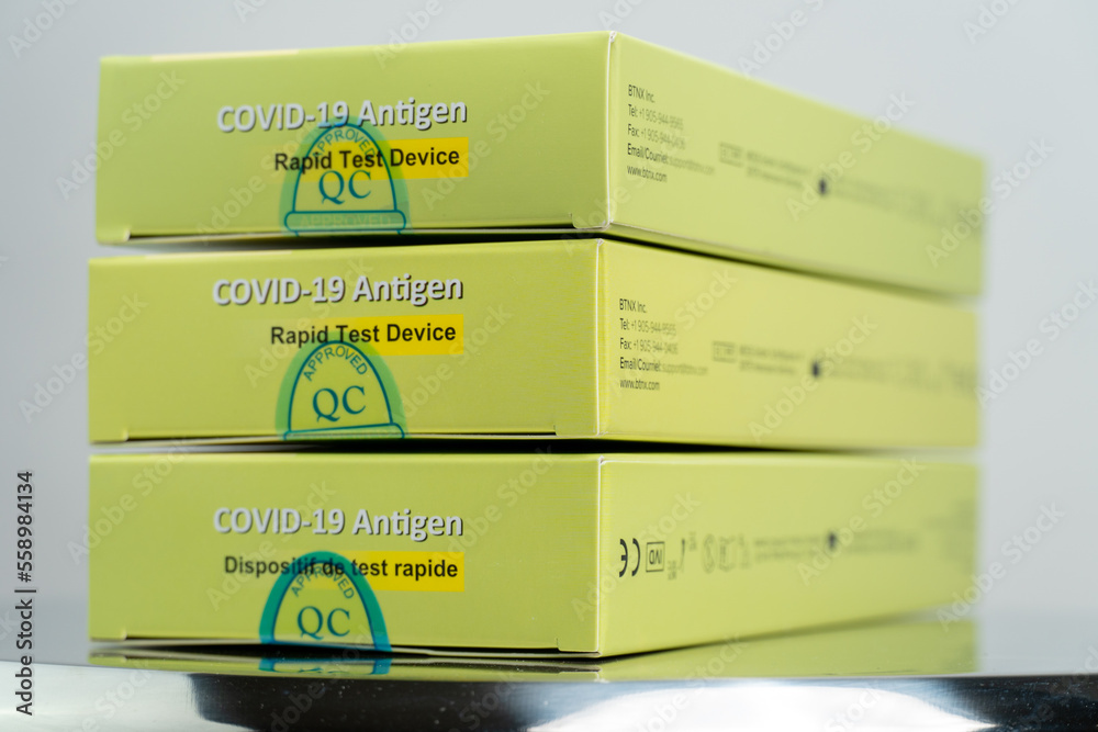 Toronto, Ontario, Canada December 30, 2022 Covid 19 Rapid test kit