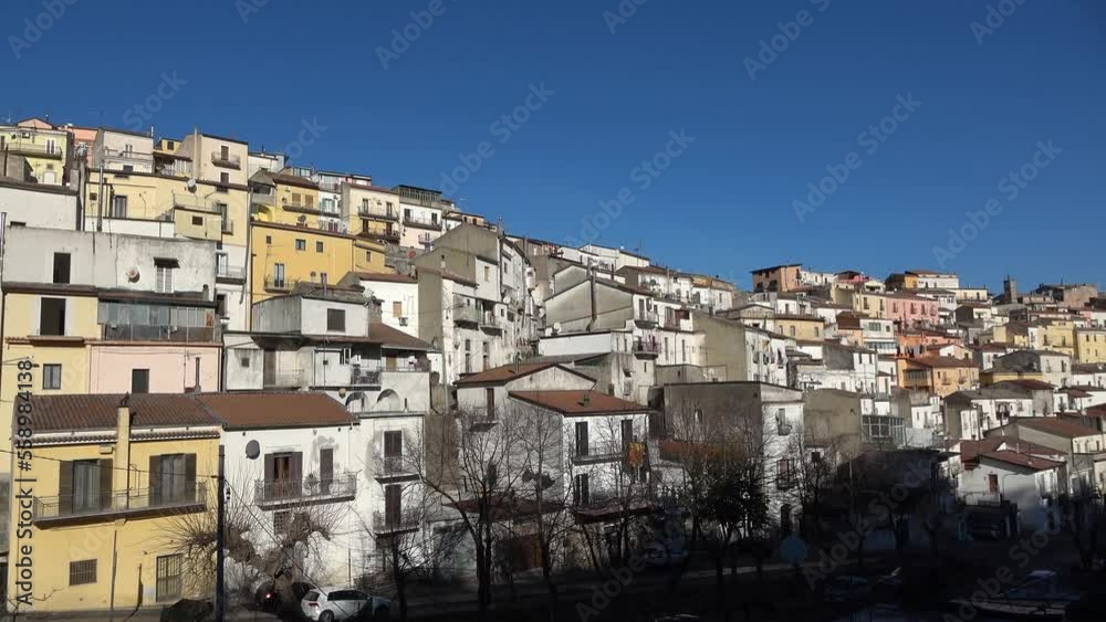 Panoramic view of Rapolla, a small rural town in southern Italy.