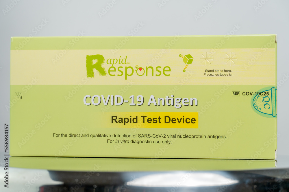 Toronto, Ontario, Canada December 30, 2022 Covid 19 Rapid test kit