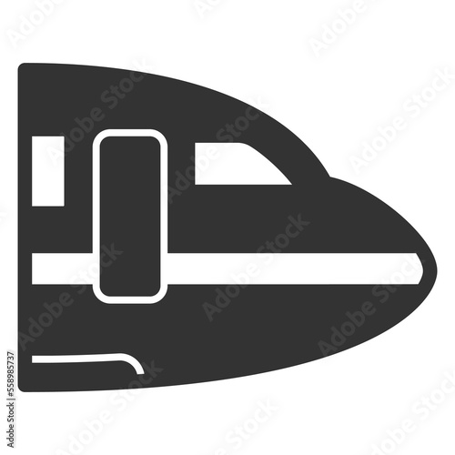 The nose of a passenger plane - icon, illustration on white background, glyph style