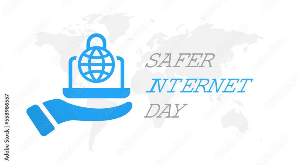 Safer Internet Day. Cyber security concept template for banner, card, poster, background