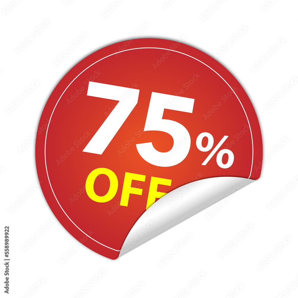 Sticker round 75 percent discount off, 75% PNG Sticker round 75 percent discount off, 75% PNG