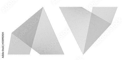 Abstract lines black white design element on white background of angle waves. Vector Illustration eps 10 for grunge elegant business card, print brochure, flyer, banners, cover book, label, fabric
