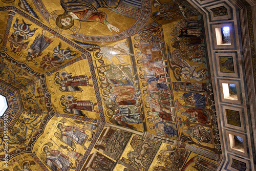 Florence, Italy. Fragment of the mosaic of the vault of the Baptistery of San Giovanni (UNESCO list), 1270 - 1300