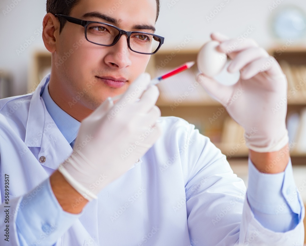 Scientist working on organic fruits and vegetables Scientist working on organic fruits and vegetables