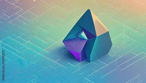 gradient color abstract cube background