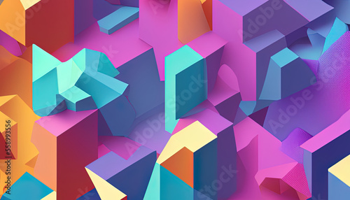 gradient color abstract cube background