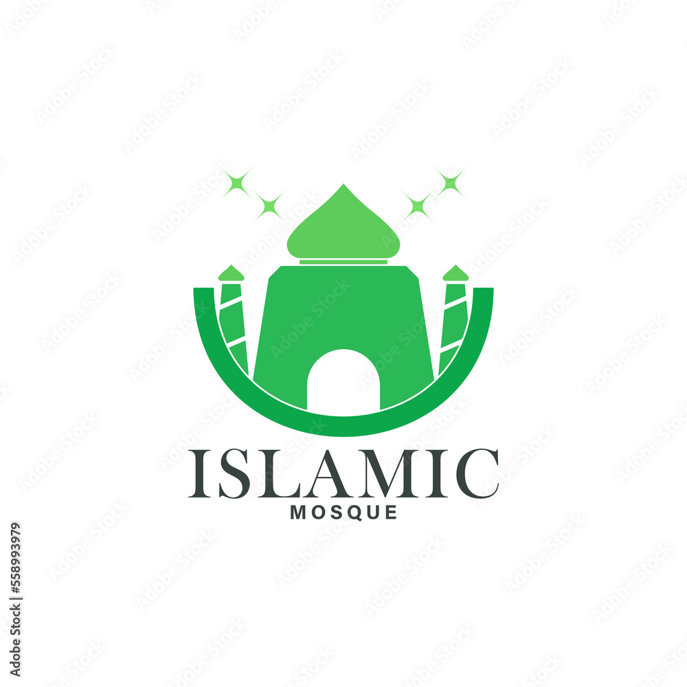 green islamic mosque logo simple design green islamic mosque logo simple design