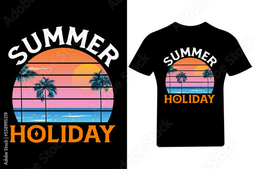  Summer holiday T Shirt Design,