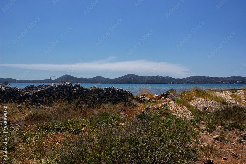 Landscape with mountains and blue sky background Landscape with mountains and blue sky background
