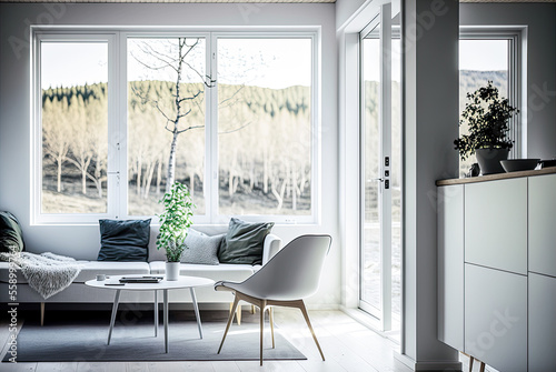 Scandinavian interior design. Generative AI