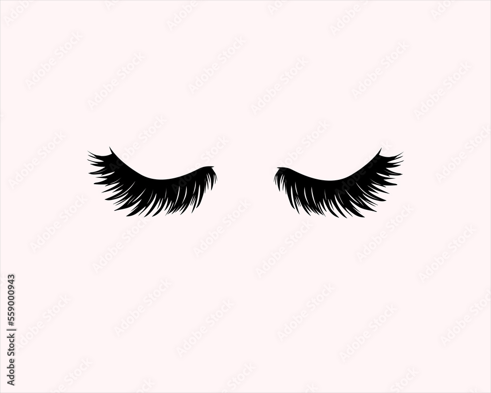 Obraz premium Black False eyelashes. Mascara single decorative element make-up