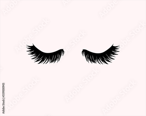 Black False eyelashes. Mascara single decorative element make-up