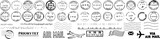 Vector set cancellation postal stamps from different countries, envelope and parcel stamps