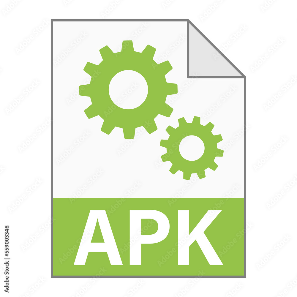 Modern flat design of APK file icon for web