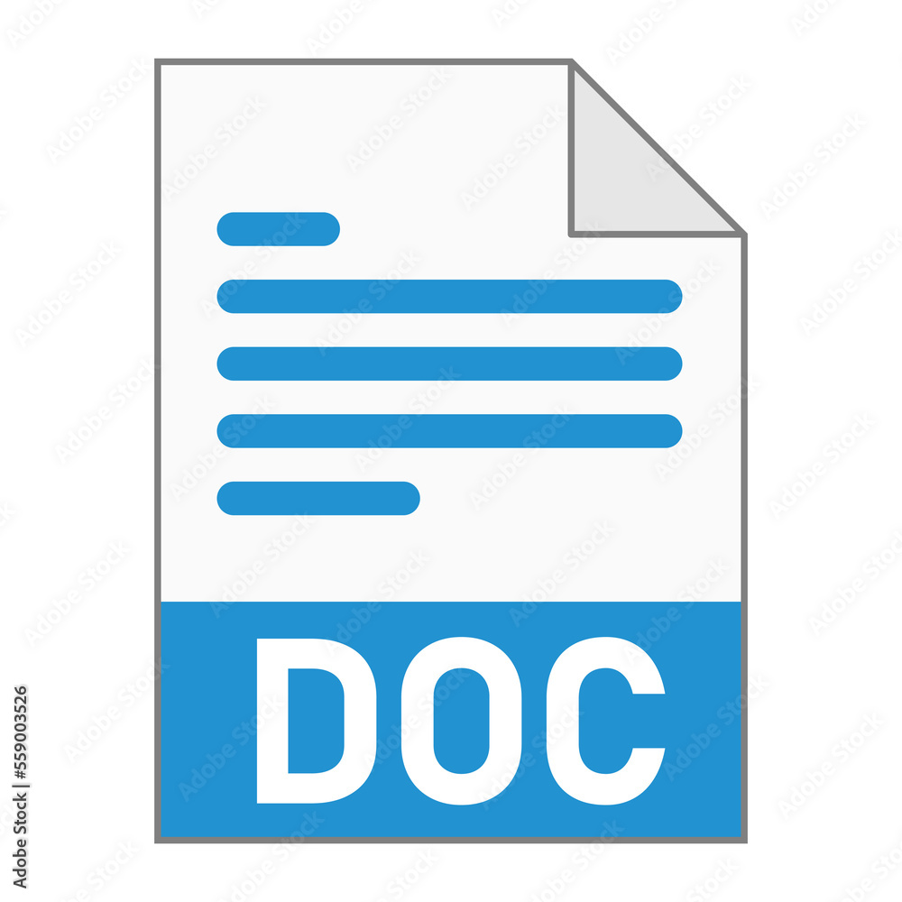 Modern flat design of DOC file icon for web Modern flat design of DOC file icon for web