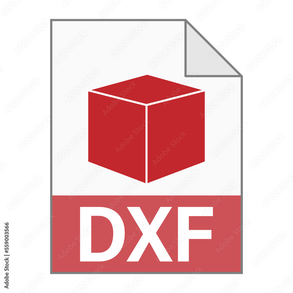 Modern flat design of DXF file icon for web Modern flat design of DXF file icon for web