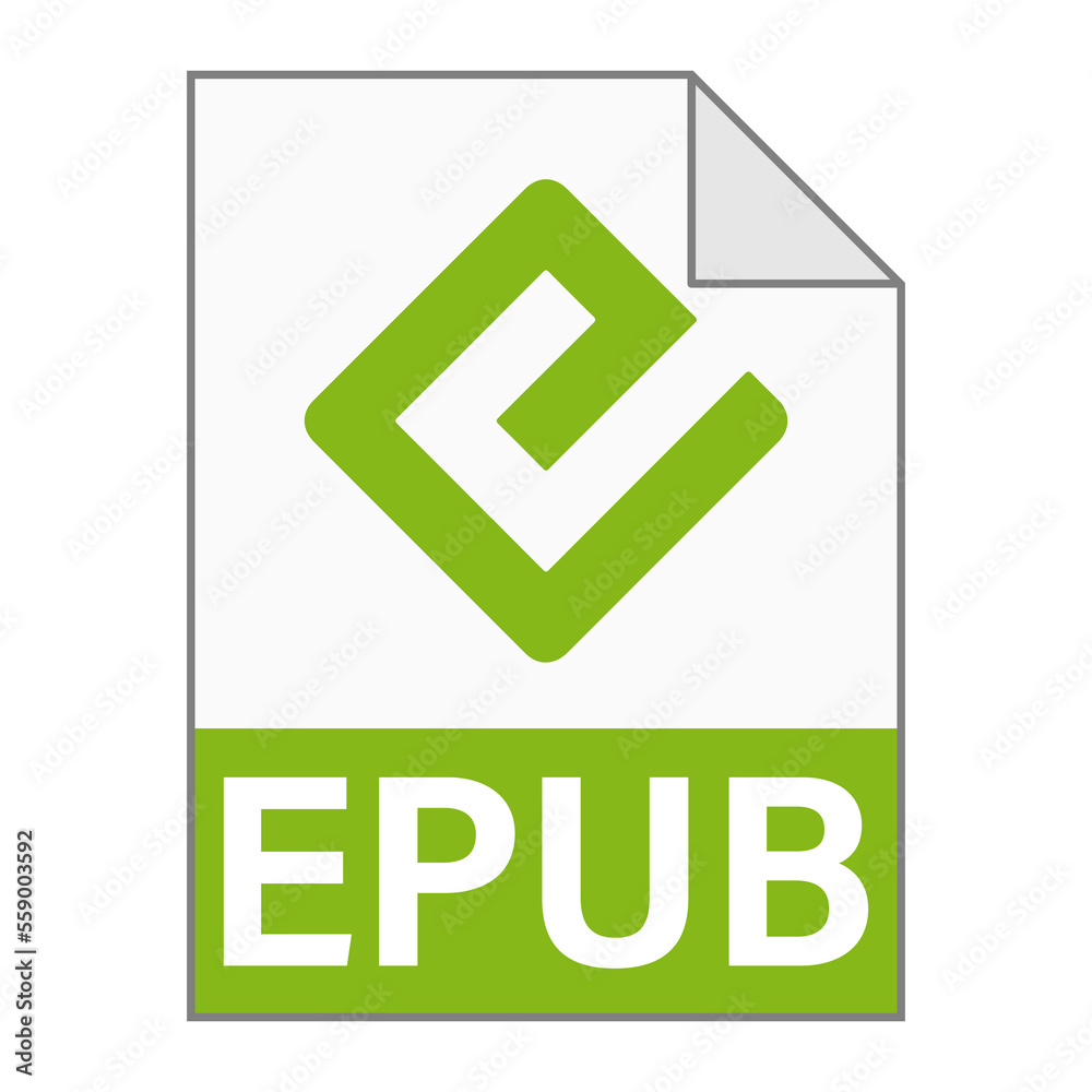 Modern flat design of EPUB file icon for web Modern flat design of EPUB file icon for web