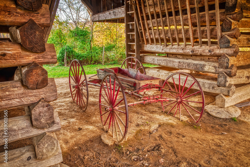 Pioneer Wagon Inside The Tipton Cantilever Barn photo