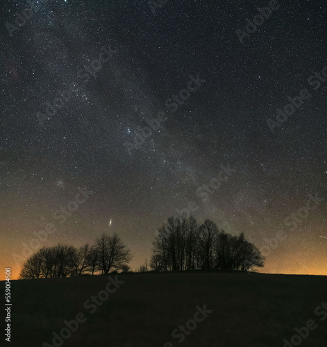 The Milky Way in the sky in early spring.