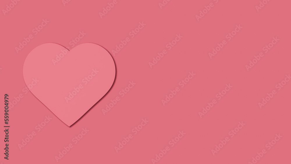 Pink heart on a pink background. Card. Valentine's Day. Love. Image of a heart.