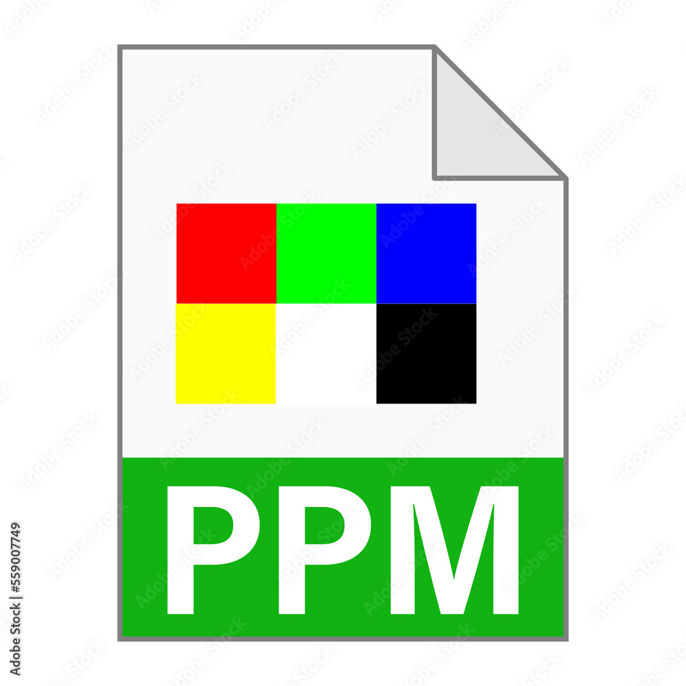 Modern flat design of PPM file icon for web Modern flat design of PPM file icon for web