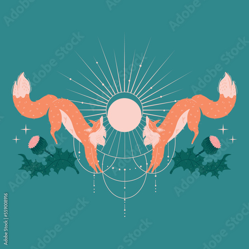 Fox flower thistle sacred geometry