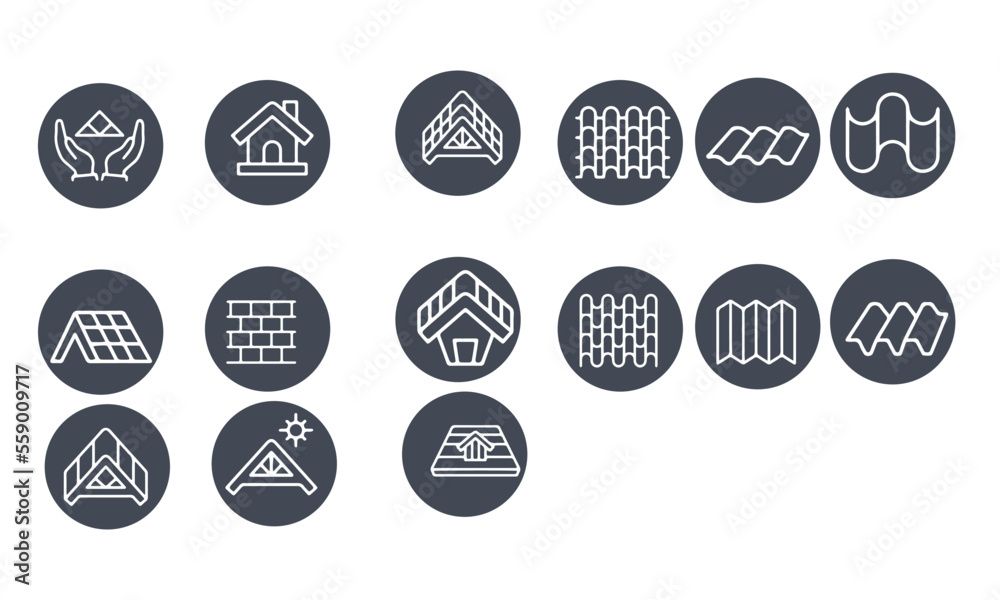 Roof icons set vector design