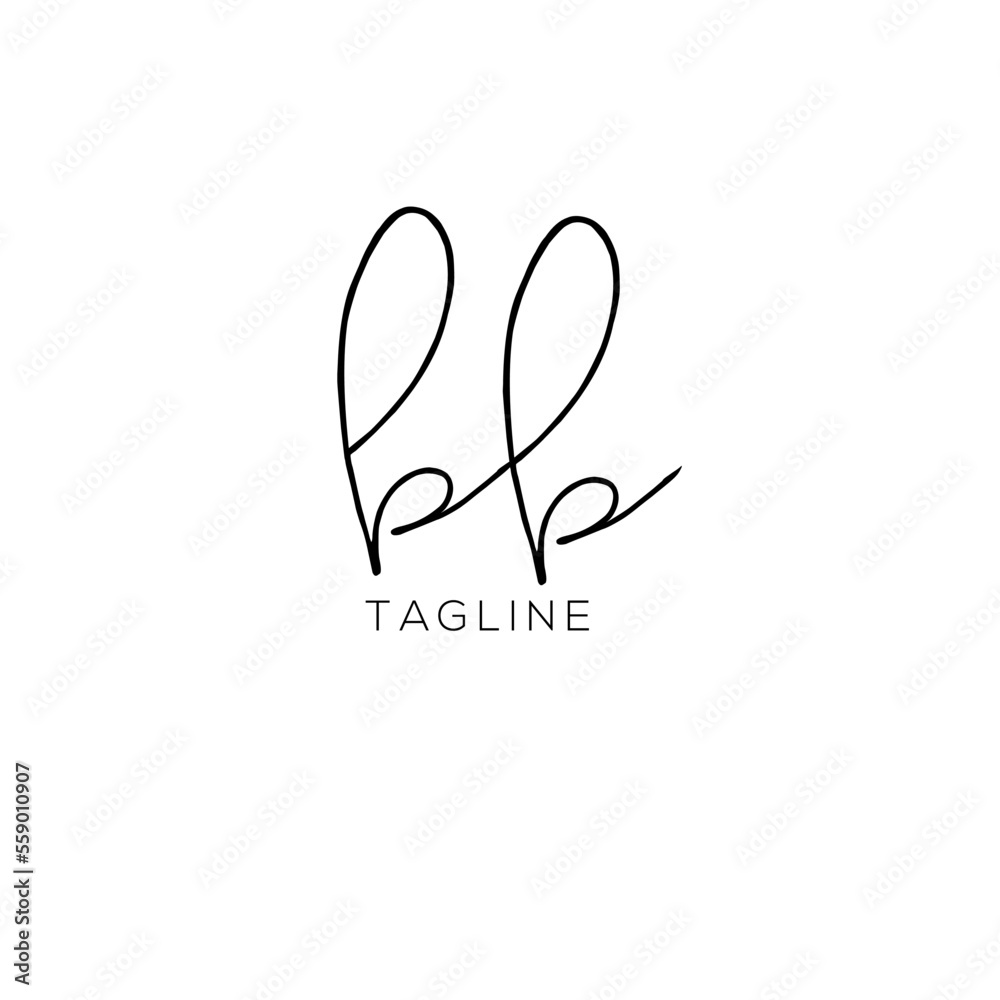 A hand-drawn signature logo design template A hand-drawn signature logo design template