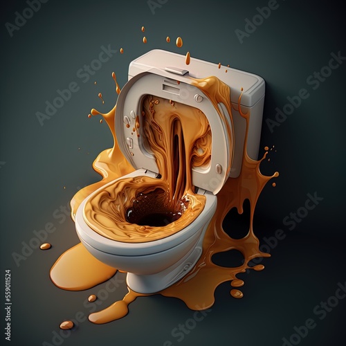 illustration of a disgusting open toilet made with generative ai