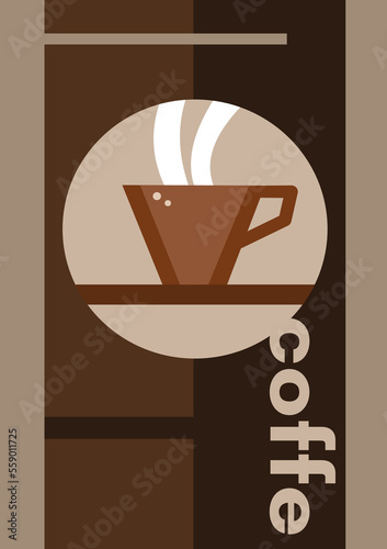 coffee, drink,cup, cup of coffe, esspesso, milk, poster, vintage, retro, bauhause, drinking coffee, cafe