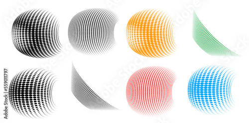 Set design element circle. Isolated bold vector colors golden ring from. Abstract glow many glittering swirl created using Blend Tool. Vector illustration EPS 10 art deco style for wedding invitation