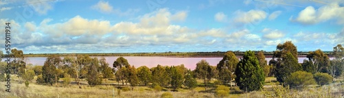 Panorama view of Pink Lake 